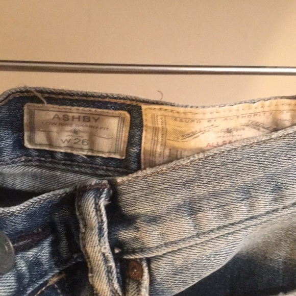 All Saints Blue Ripped Jeans 26 Biker Vintage - Picture 2 of 4